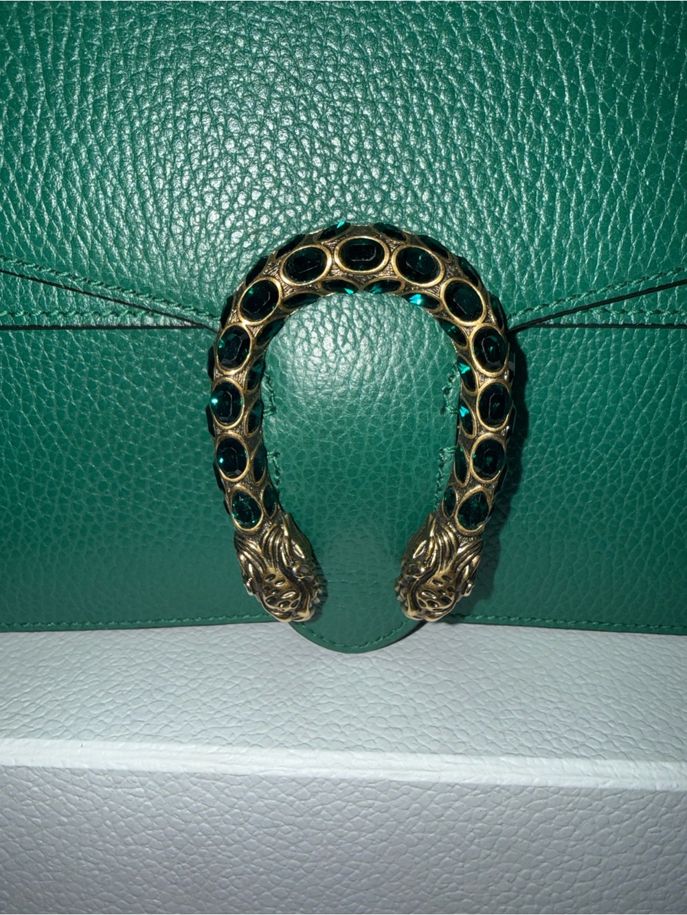 Gucci Green Leather Dionysus Shoulder Bag with Antique Gold Hardware - Picture 2 of 11